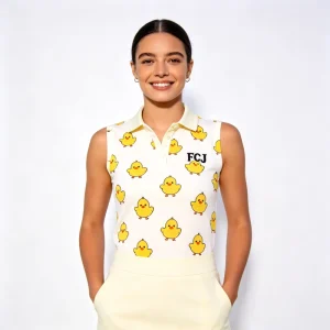 Custom Women Sleeveless Tennis Polo Shirt Polyester Spandex Lightweight Golf Apparel OEM ODM Bulk Supplier