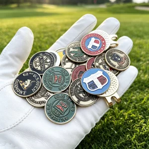 Custom die Struck Engravable Wooden Golf Ball Marker Chip Manufacturer Chilli Skull 50 Pack Pendant box set Logo