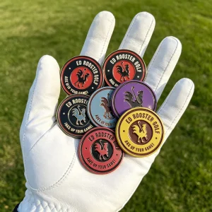 Custom die Struck Engravable Wooden Golf Ball Marker hat Chip Manufacturer Chilli Skull 50 Pack Pendant box set Logo