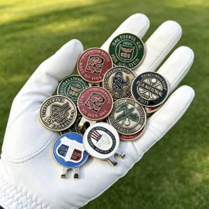 Custom die Struck Engravable Wooden Golf Ball tee Marker Manufacturer Chilli Skull 50 Pack Pendant box set Logo