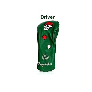 Custom logo 4PCS Skull Red Hat Embroidery PU Leather Golf Headcovers Set Driver Fairway 3# 5# UT Wood Club Protection Covers