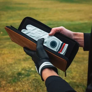 Custom logo Color High Capacity Carrying Pouch Special Purpose Cases Sports Scorecards Notes Bag PU Leather Golf Gloves Holder
