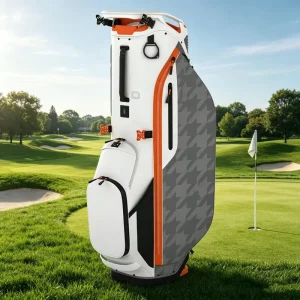 Custom logo Men’s Golf Stand Bag Large Spare full Length golf bag classic PU Leather Golf bag