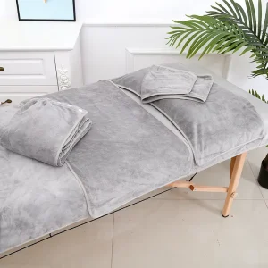 Custom logo Microfiber Beauty Salon Massage Bed Towel with Hole Bath Towel Pillow Head Chest Cover Towel