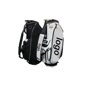 Custom logo PU Cart Bag Big logo Single Shoulder Strap 6 Way Golf Bag