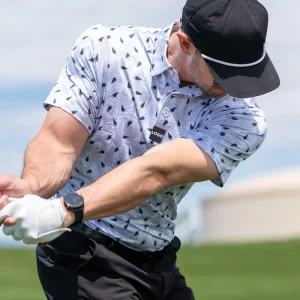 Custom made logo Durable Golf Shirts Oversized Polyester Spandex Moisture absorbing Golf Shirts for Men