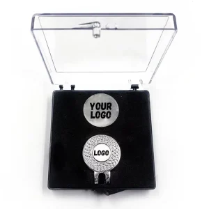 Customised Business Golf Accessories Gift Set Ready to Ship Big Engraving Magnetic Metal Golf Ball Marker Hat Clip