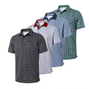 Customised Golf Clothing Polyester Golf Shirts Slim Fit Polo Anti shrink Sublimation Print Polo Shirts