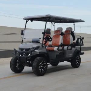 Customizable Colors 6 Seater Electric Golf Cart 5KW Solar Powered Lithium Battery 48V 60V 72V System 30 50Km h 90km Range