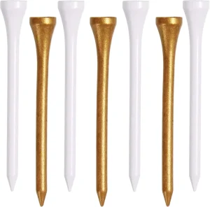 Customizable Gold Hard Wood Golf Tees 54mm 70mm 83mm Pegs Premium Wooden Golf Tee