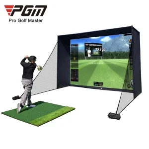 Customizable Golf Simulator Enclosure Nets with Frame and HD Impact Screen Kit for Indoor Outdoor Golf Practice