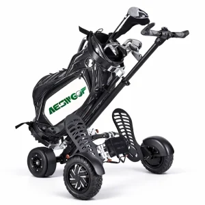 Customizable Logo 3 in 1 Electric Golf Scooter Hybrid Push Pull and Ride Golf Trolley for Golf Club Rental