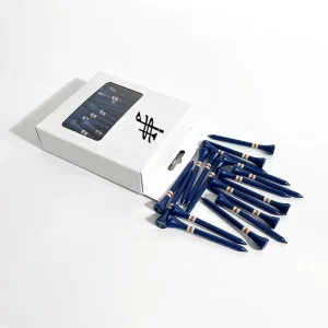 Customizable Logo High Quality Eco-friendly With Paper Box Stripe Bamboo Wooden Golf Tees