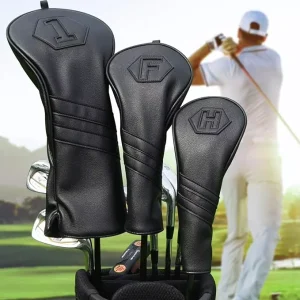 Customizable Premium PU Leather Golf Club Head Covers Soft Velvet Lining Lightweight Portable Fits Most Clubs Mallet Covers