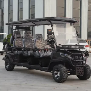 Customizable Quiet Operation Black Lithium Battery Electric Golf Cart 8-Seater Off-Road Sightseeing Vehicle 30-50km/h Speed for