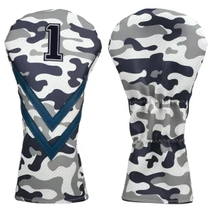 Customization Navy Blue Camo Texture Club Head Use Golf Headcovers Wood Set Golf Protect Headcover
