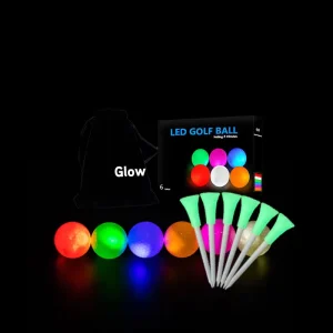 Customization Six Colors Pack LED Golf Ball With Packaging OEM Glow Ball in the Dark