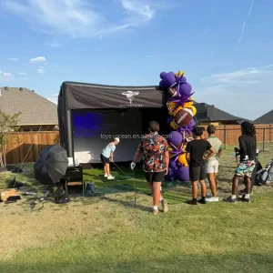 Customize Game Tent Inflatable Golf Practice Swing Simulator Net Cage Tent Inflatable Golf Simulator Enclosure