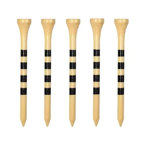 Customized 70mm 83mm Stripe Printed Bamboo Golf Tees With Multi Colors and Sizes
