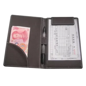 Customized Check Holder PU Leather Cheque Folder Bill Holder for Restaurant