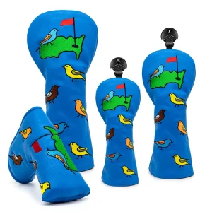 Customized Club Head Covers for Driver 3 Wood Hybrid Pu Leather Golf Clubs Cover OEM Embroidery Logo Golf Wood Headcover