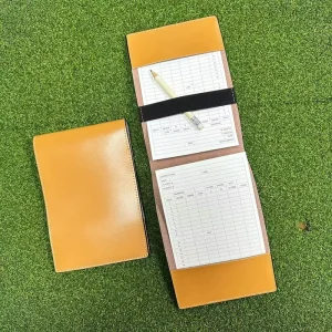 Customized Durable Brown Genuine Leather Golf Score Card Holder