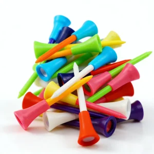 Customized Durable Lightweight Plastic Golf Tee with Rubber Sleeve