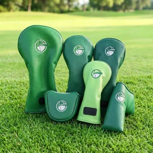 Customized Durable Waterproof Golf Club Head Covers Soft Velvet Lining PU Material Elastic Band Closure Wood Cover Set 1 3 5 X