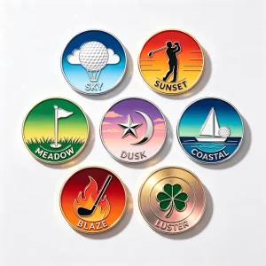 Customized Golf Accessories Soft Enamel Golf Ball Markers with Magnetic Hat Clip