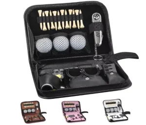 Customized Golf Accessory Set with Leather Case Golf Gift Sets