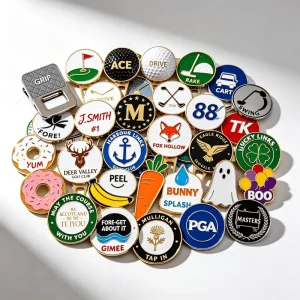 Customized Golf Ball Markers Metal Ball Marker Golf Cap Magnetic Hat Clip