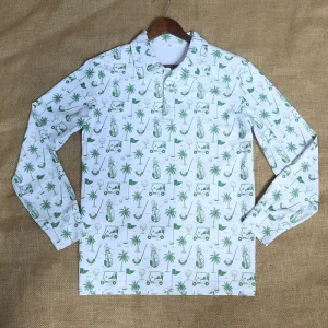 Customized Golf Polo Shirt Men Long Sleeve Sports Top UPF 50 Breathable Moisture Wicking All Over Print Golf Clothing OEM ODM