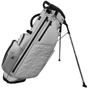 Customized Light Grey Golf Stand Bag Personalized Stitch Embossing Shockproof Multi Pocket Unisex Golf Club Storage Bag