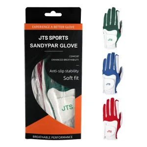 Customized Logo Cabretta Leather Hook and Loop Closure Golf Gloves Non Slip Golfer Left Hand Glove