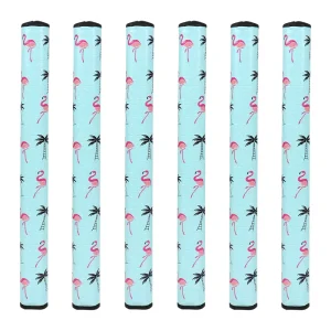 Customized Logo Flamingo Design OEM Golf Grips PU Leather and EVA Core Golf Putter Grip Golf Club Grips