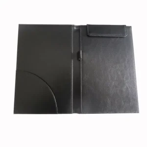 Customized Logo Restaurant Bill Holder PU Leather Menu Board Guest Check Folder Bill Note Writing Pad Holder
