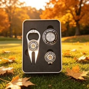 Customized Manufacturing Zinc Alloy Gold Ball Marker Magnetic Set Box