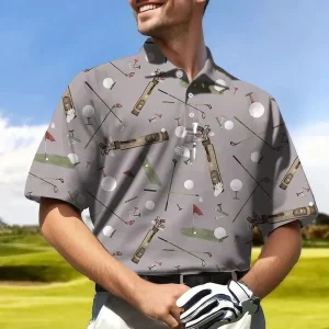 Customized Men’s Golf Polo Organic Cotton High Spf 30 Full Print Sublimation Polyester 75% Spandex 25% Performance Golf Shirts