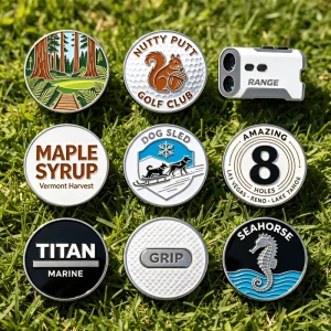 Customized Metal Golf Ball Marker With Enamel Epoxy Magnetic Design and Custom Logo