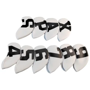Customized Numerical White Durable Neoprene Golf Iron Club Head Cover