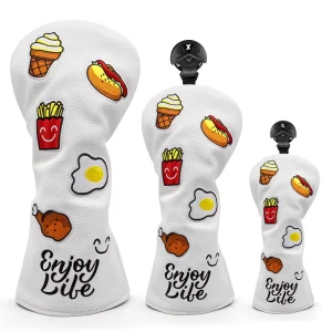 Customized OEM PU Leather Golf Head Cover Logo Embroidery Golf Club Head Covers for Driver 3 Wood Hybrid
