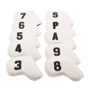 Customized PU Genuine Leather Leather Embroidery Golf Headcover Golf Club Iron Covers Sets