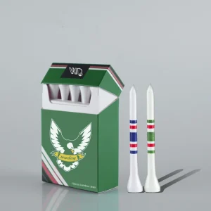 Customized Paper Box Package 70mm 83mm Custom Logo Printed Bamboo Wood Golf Tees