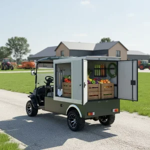 Customized Utility Golf Cart Street Legal Electric 2 Seats Truck Cart with Enclosed Rear Compartment Electric Golf Cart