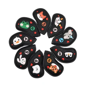Customized Waterproof Embroidered Animal Logo Golf Iron Head Cover Golf Iron Headcover Set