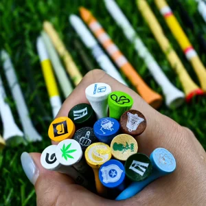 Customized Wooden Striped Golf Tees Printed Golf Tees Accessories and Golf Ball Holders