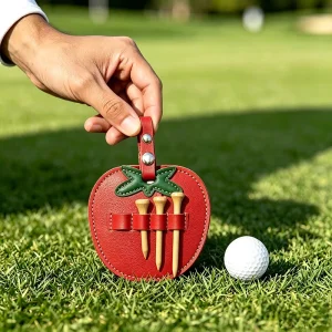 Cute Creative Fruit Shaped Leather Golf Tee Holder Large Capacity Golf Accessories Multifunctional High Capacity Storage Pouch