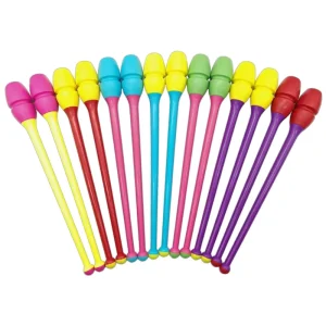 DZH DZRH45 45cm 17.7Inch Customizable Unisex Rubber Head Plastic Rod Insertable Rhythmic Gymnastics Clubs Training 155g