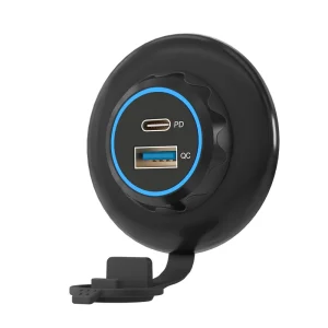 Dc 12V 24V Panel Mount Dual Train Tram Marine Boat Car Bus Seat Usb Charger 2 Usb Ports Qc 3.0 Type C Pd Car Charger Socket