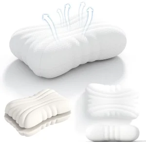 Deep Sleep Pillow Ergonomic Contour Design for Side & Back Sleepers Cervical Shape Gently Cradles Head Shoulder Pain Relief